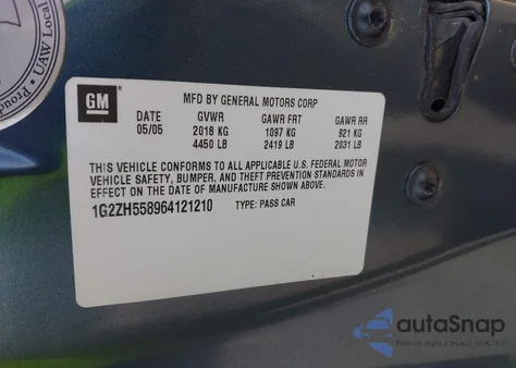 2006 Pontiac G6 Gt from USA, damaged, VIN 1G2ZH558964121210